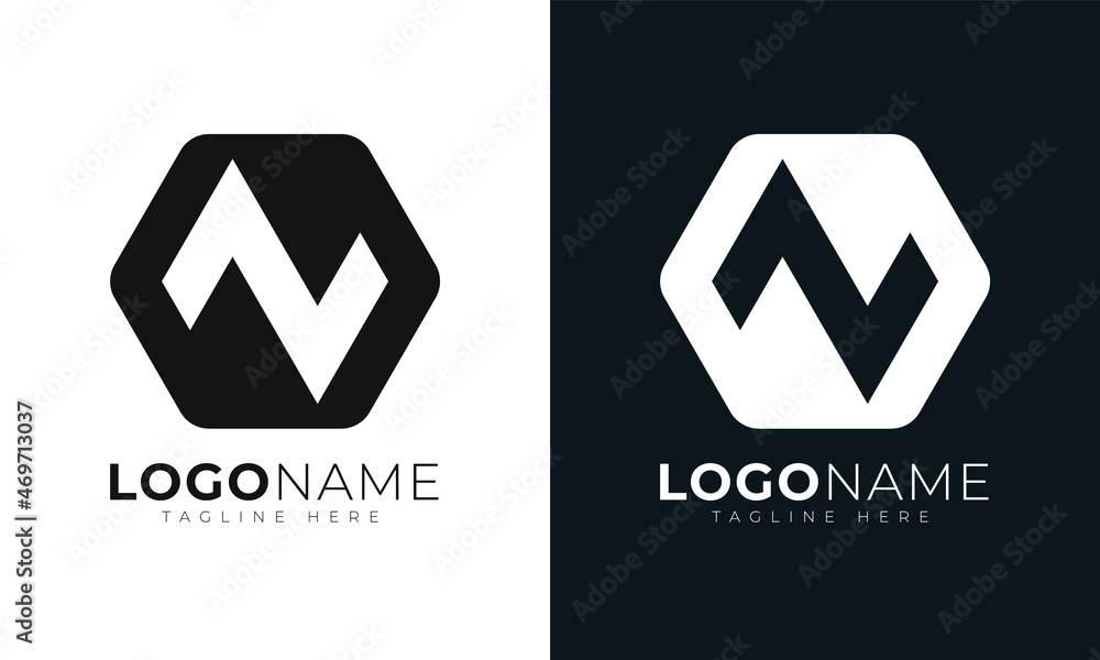 Initial letter n logo vector design template. With Hexagonal shape. Polygonal style. Initial letter n logo vector design template. With Hexagonal shape. Polygonal style.