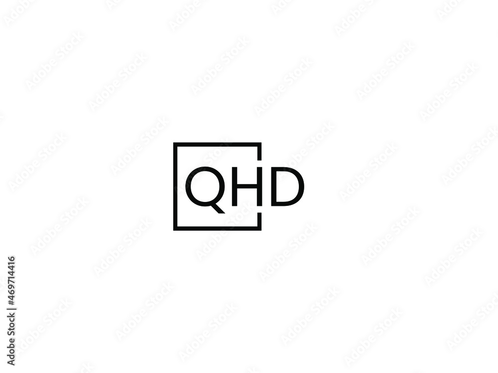 QHD letter initial logo design vector illustration