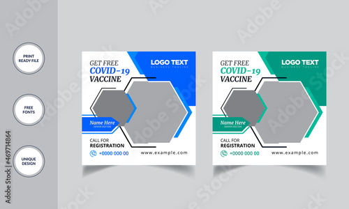 Covid-19 Vaccination Program Social Media Post Design
