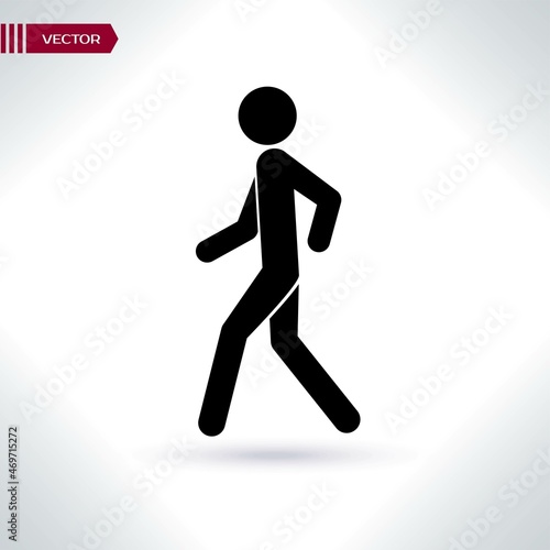 Walking icon from Man Poses Set. Style: monochrome icons, rounded corners, white background. Monochrome illustration. 
