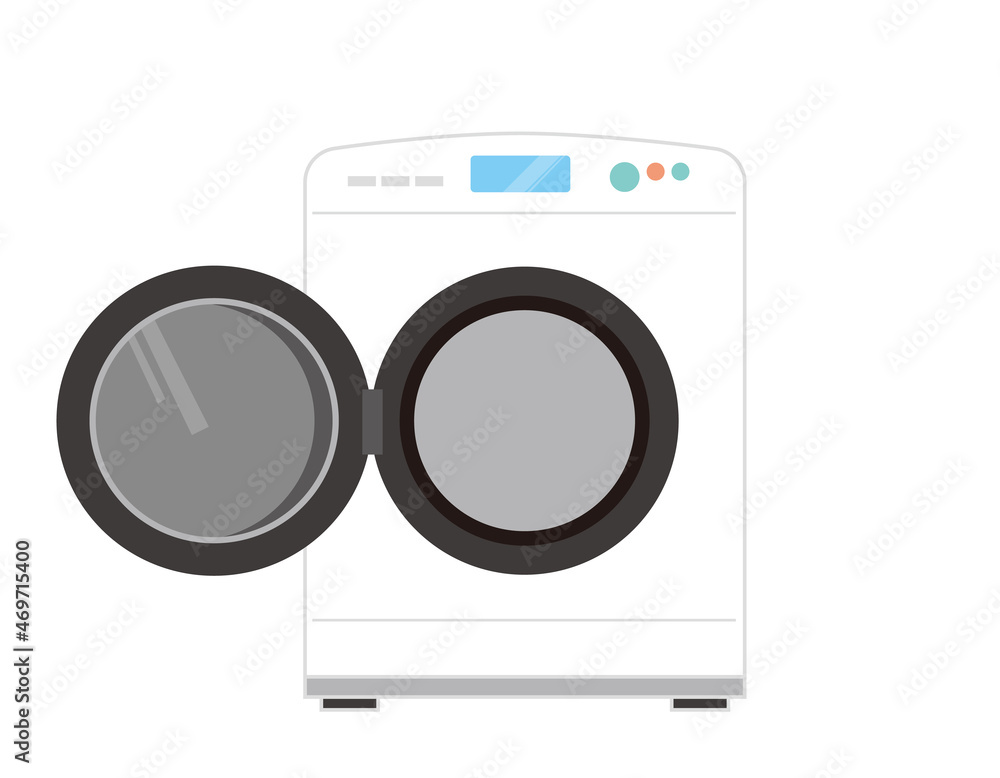 Fototapeta premium ドラム式 洗濯機 家電 シンプルイラスト
