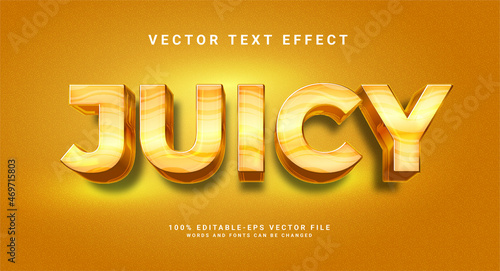 Juicy elegant 3D text effect. Editable text style effect with orange color theme.