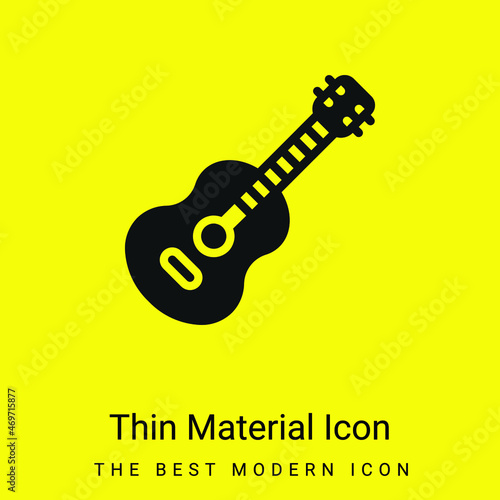 Acoustic Guitar minimal bright yellow material icon