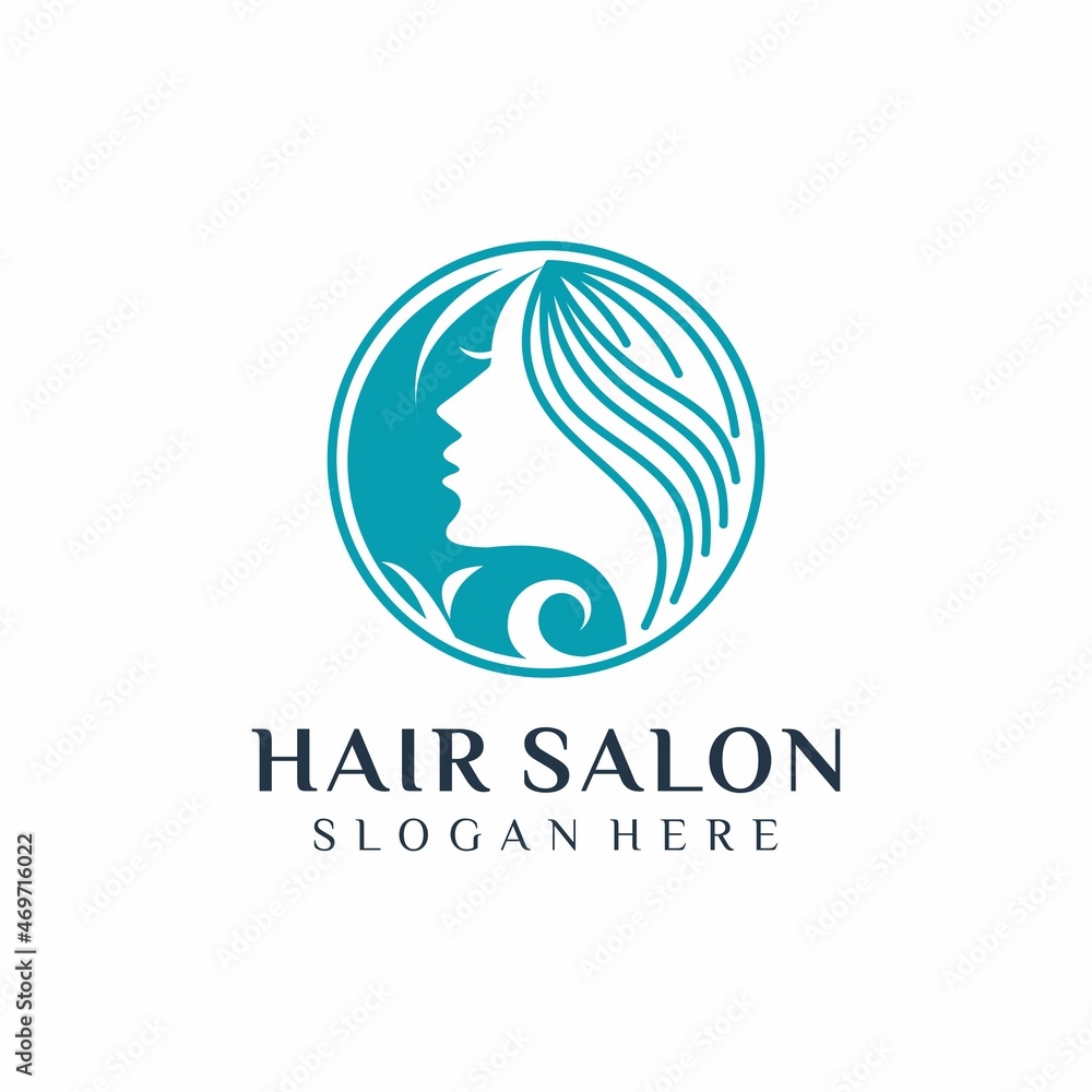 beauty face hair salon logo design beauty face hair salon logo design