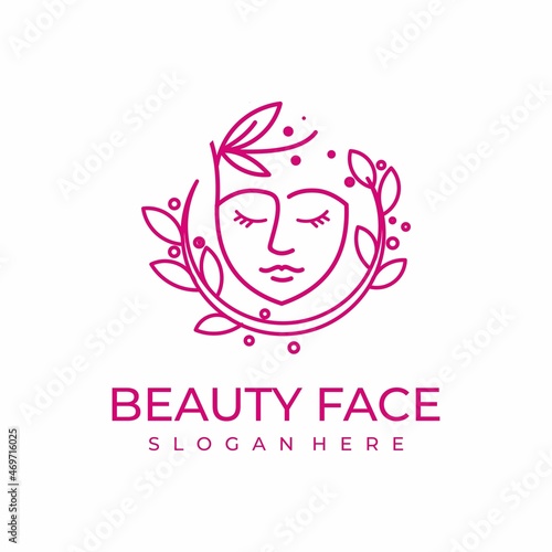 Beauty face logo design concept