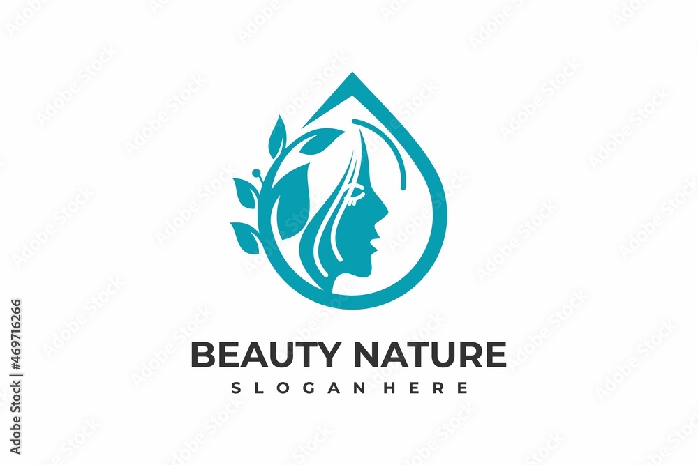 water drop beauty face nature logo design inspiration water drop beauty face nature logo design inspiration
