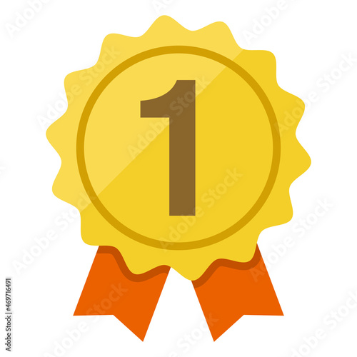 ランキング１位のバッジのアイコン　Ranking No.1 Vector Icon