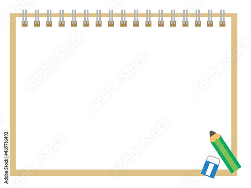 スケッチブックと鉛筆の背景　Sketchbook and pencil background
