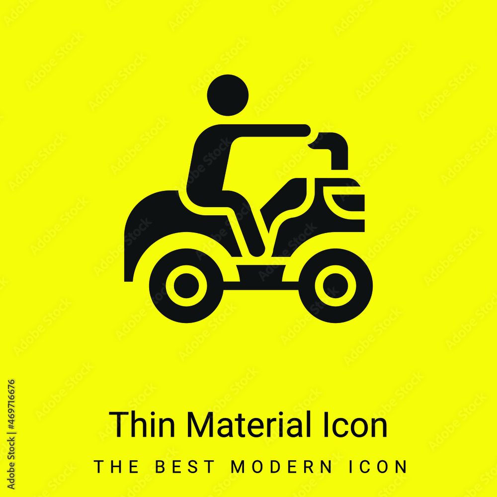 Fototapeta premium Atv minimal bright yellow material icon