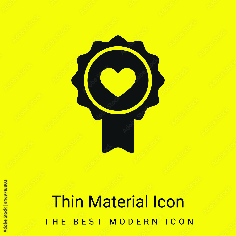 Badge Heart minimal bright yellow material icon Badge Heart minimal bright yellow material icon