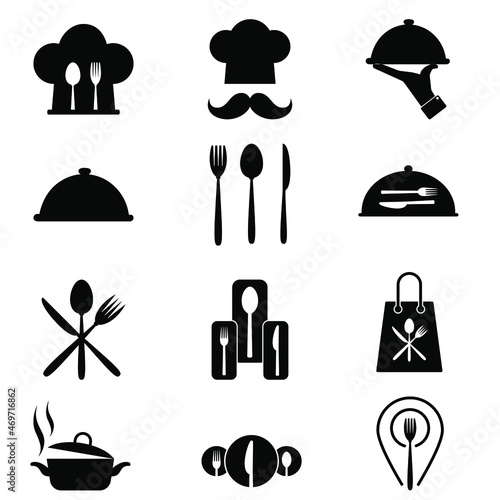 Meal icon vector set. restaurant illustration sign collection. dine symbol. eat logo. cook mark.