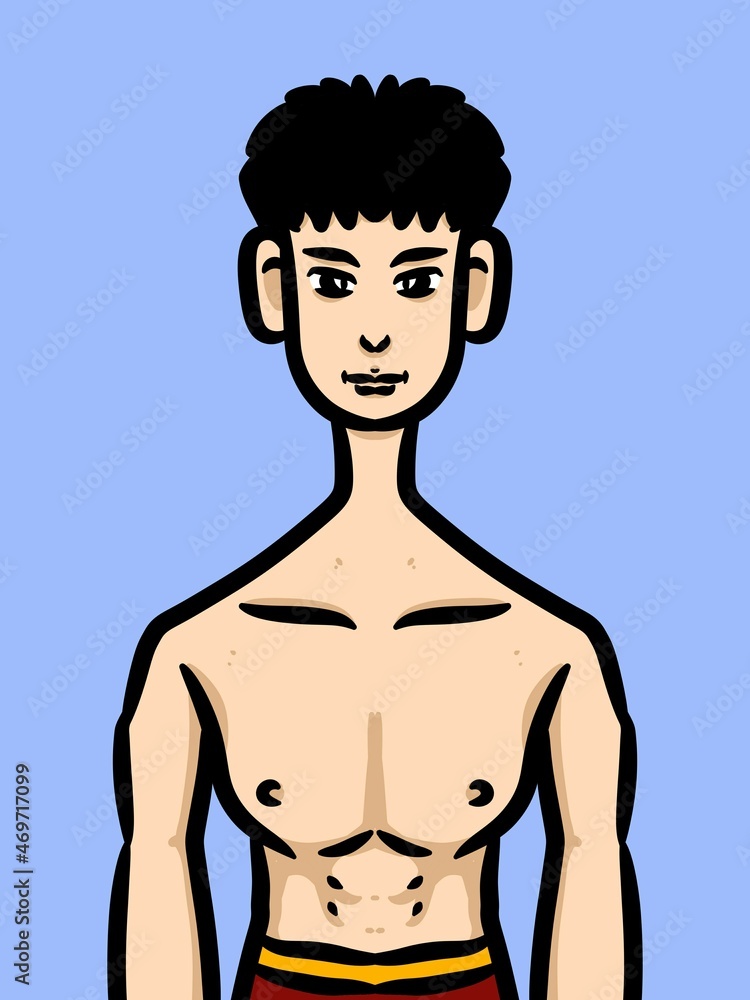 cute man cartoon on blue background cute man cartoon on blue background
