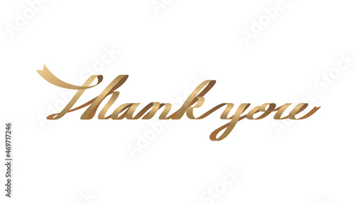 金のリボンで作った「thank you」の文字のベクターグラフィック