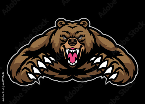 Big Grizzly Bear Mascot Logo