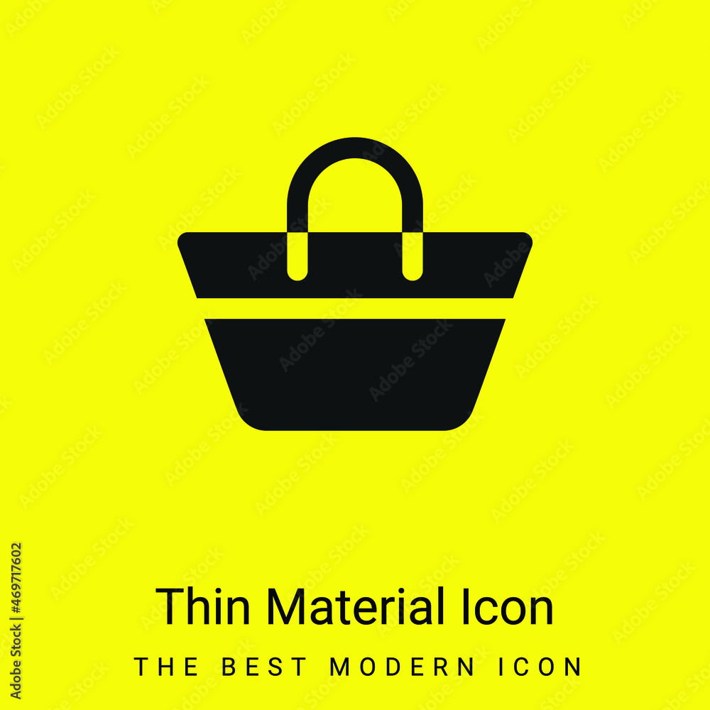 Beach Bag minimal bright yellow material icon Beach Bag minimal bright yellow material icon