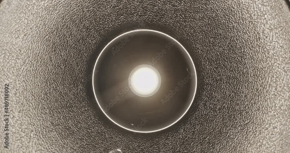 Camera movement in long illuminated tunnel with light at the end Camera movement in long illuminated tunnel with light at the end