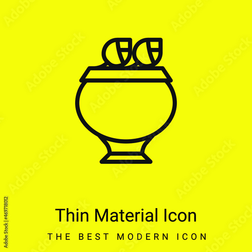 Bowl minimal bright yellow material icon