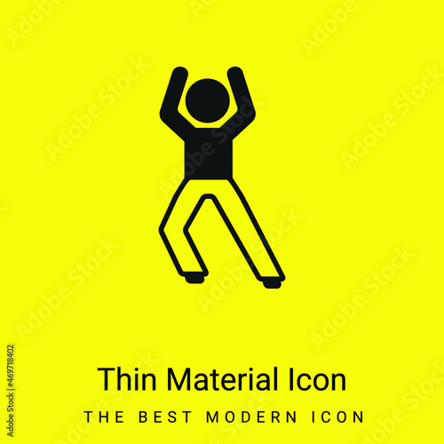 Boy Standing Up Stretching Leg minimal bright yellow material icon