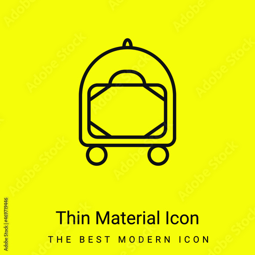 Baggage Cart Transport Outline minimal bright yellow material icon