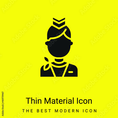 Air Hostess minimal bright yellow material icon