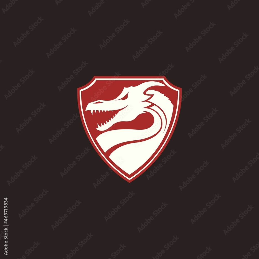 simple dragon and shield logo. vector illustration for business logo or icon simple dragon and shield logo. vector illustration for business logo or icon