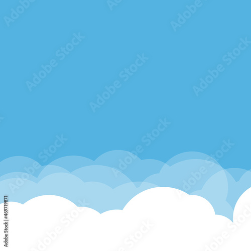 Vector abstract background composed of white paper clouds over blue. Eps10.