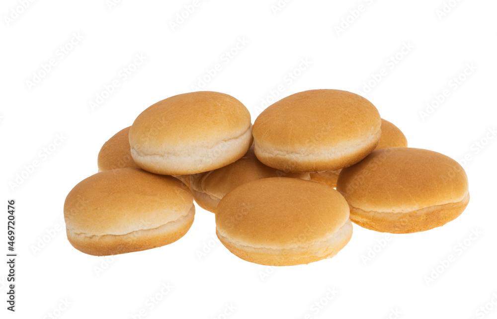 small burger buns isolated