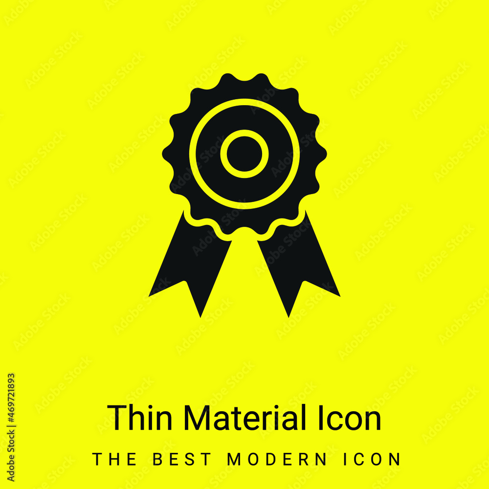 Fototapeta premium Award minimal bright yellow material icon