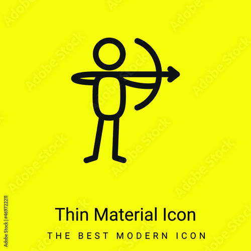 Archer With Bow minimal bright yellow material icon