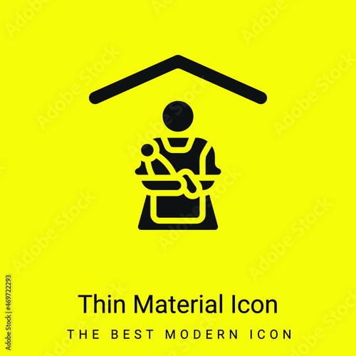 Babysitting minimal bright yellow material icon