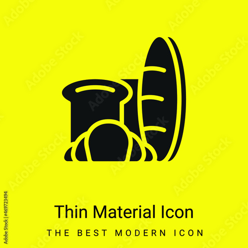 Bread minimal bright yellow material icon