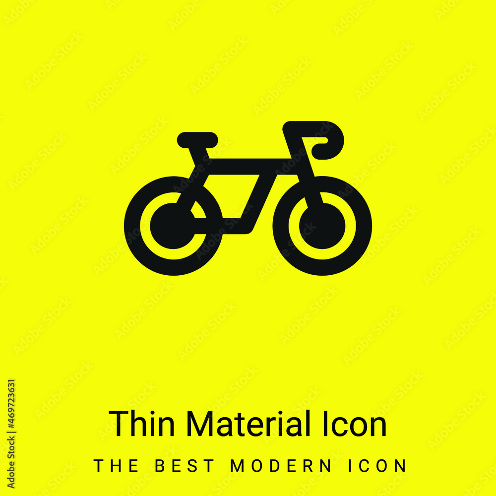 Fototapeta premium Bike minimal bright yellow material icon