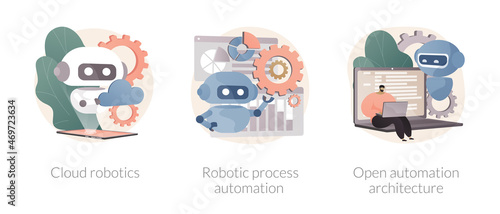 Computer science abstract concept vector illustrations.