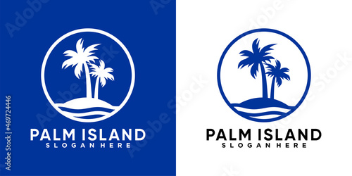 palm island logo design with stlye and creative concept