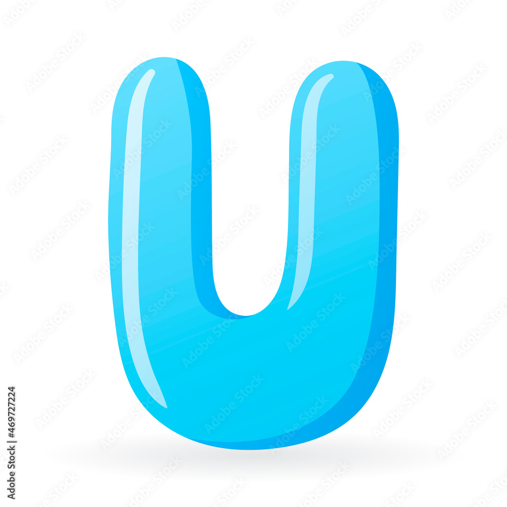 Vector isolated template cartoon letter U of the English alphabet. Vector isolated template cartoon letter U of the English alphabet.