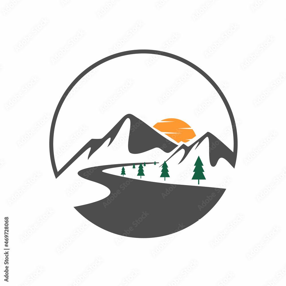 Mountain adventure logo template Premium Vector, Mountain logo badges Free Vector Mountain adventure logo template Premium Vector, Mountain logo badges Free Vector