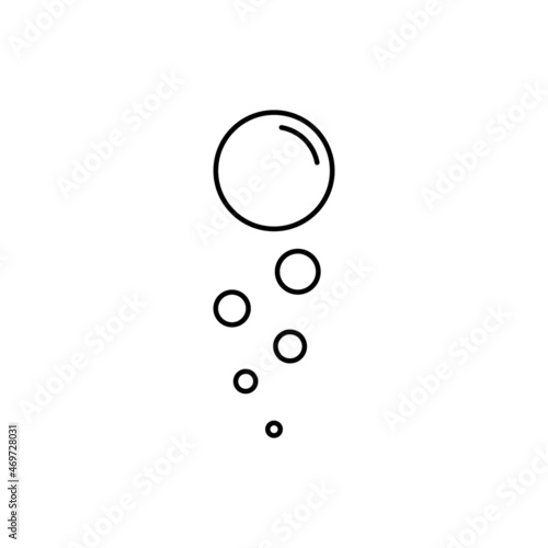 Bubble Line Icon. Champagne, Soda, Drink and Fizzy Water Linear Pictogram. Circle Bubble Soap Outline Icon. Cleaning, Laundry, Washing. Editable Stroke. Isolated Vector Illustration