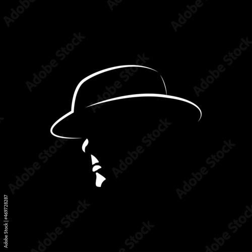 The man of detective logo design icon. The man of detective line art design. The man of detective icon design. The man of detective design inspiration