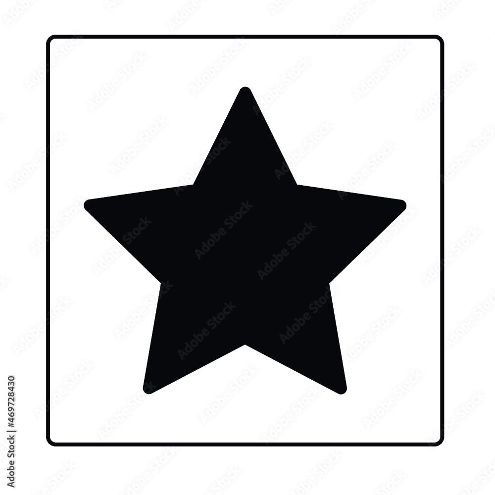Étoile noire dans un cadre carré . Icône, décoration. Image vectorielle. Étoile noire dans un cadre carré . Icône, décoration. Image vectorielle.
