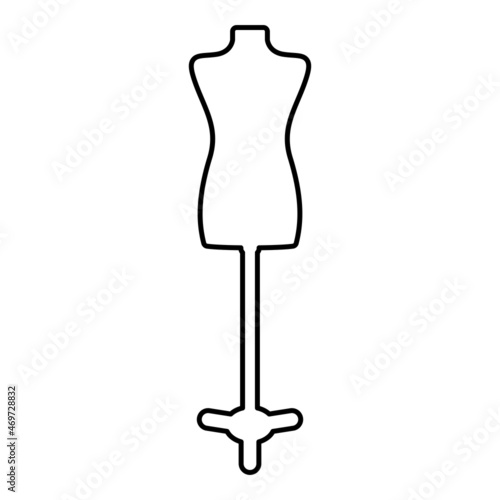 Torso Mannequin tailors dummy silhouette manikin dressmakers contour outline icon black color vector illustration flat style image
