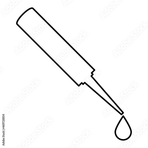 Glue with drop Silicone contour outline icon black color vector illustration flat style image