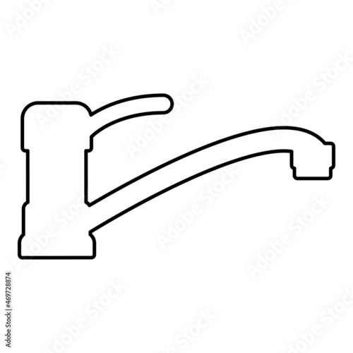 Water tap contour outline icon black color vector illustration flat style image