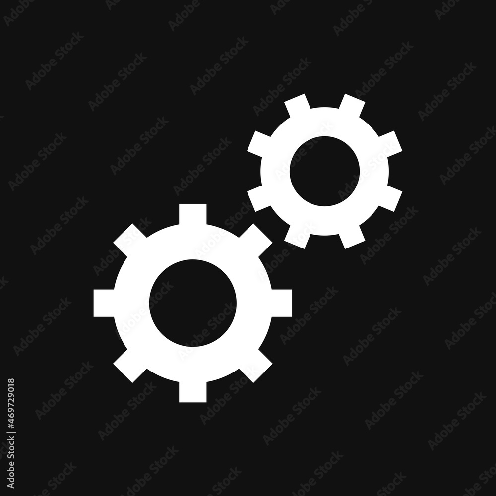 Cogwheel gear mechanism setting icon on grey background Cogwheel gear mechanism setting icon on grey background