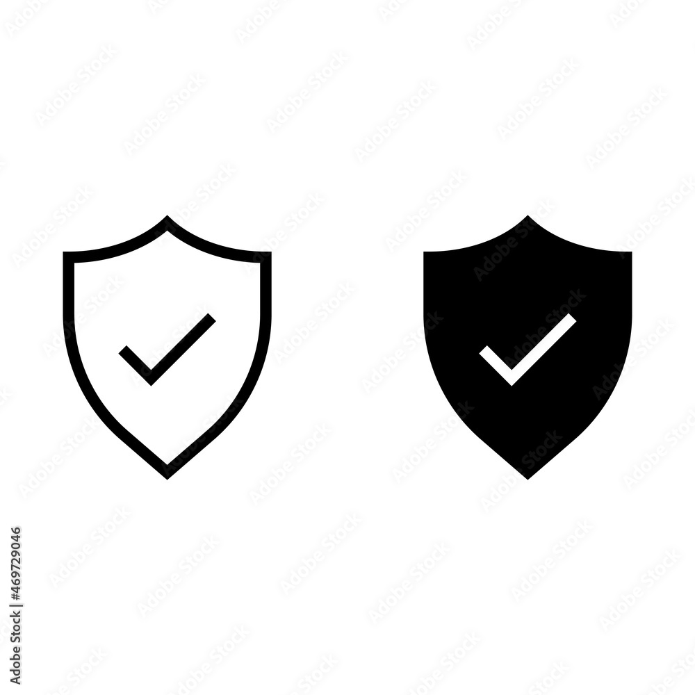 Shield with check mark black icon Shield with check mark black icon