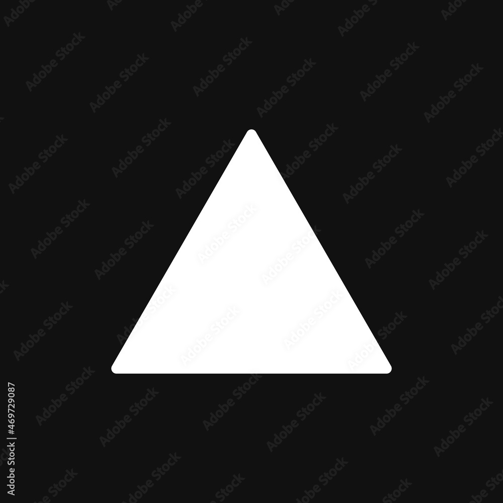 triangle icon on grey background triangle icon on grey background