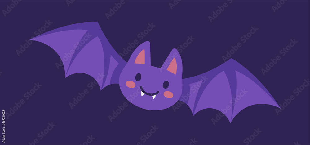 Cute bat sticker. Graphic elements for website, stickers and emoji for social networks. Icons for children, mystical characters. Horror, fear, celebration, Halloween. Cartoon flat vector illustration Cute bat sticker. Graphic elements for website, stickers and emoji for social networks. Icons for children, mystical characters. Horror, fear, celebration, Halloween. Cartoon flat vector illustration