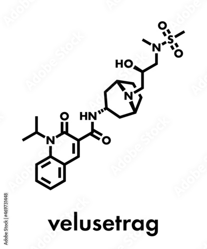 Velusetrag gastroparesis drug molecule. Skeletal formula.