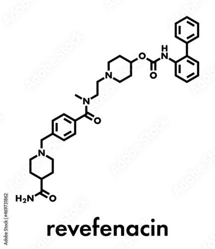 Revefenacin COPD drug molecule. Skeletal formula.