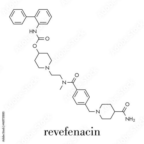 Revefenacin COPD drug molecule. Skeletal formula.