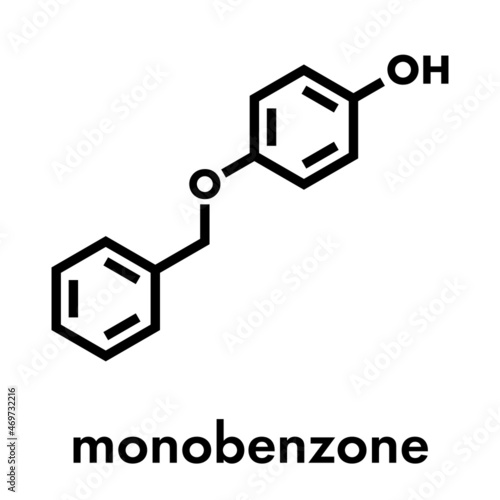 Monobenzone drug molecule. Skeletal formula.